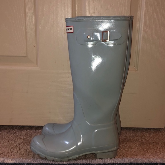 Robbins egg blue Hunter rain boots - Picture 5 of 6